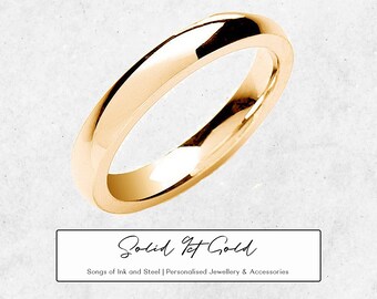 Personalised 9ct Gold 3mm Court Shape Wedding Ring Band - Bespoke