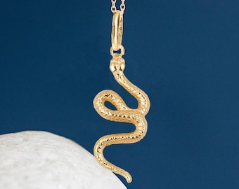 Mens 18ct Gold Plated Textured Snake Necklace