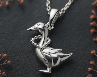 Personalised Sterling Silver Mother Goose Necklace