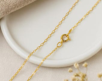 9ct Yellow Gold Light Trace Chain Necklace – 16in to 20in