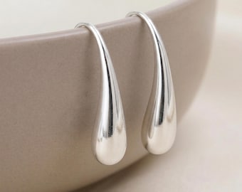 Personalised Molten Teardrop Earrings with Sterling Silver Plating