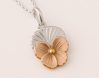 Personalised Sterling Silver February Violet Birth Flower Necklace