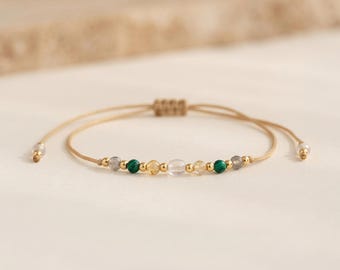Personalised Scorpio Zodiac Gemstone Bead Bracelet With Gold Plating