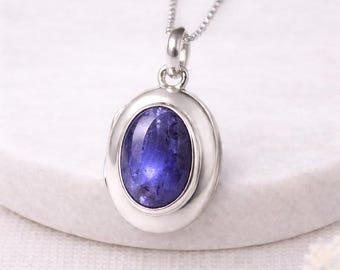 Personalised Sterling Silver Iolite Gemstone Locket Necklace With Photos