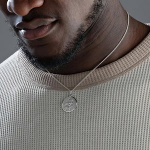 Gepersonaliseerde sterlingzilveren Sint-Christoffelketting voor heren