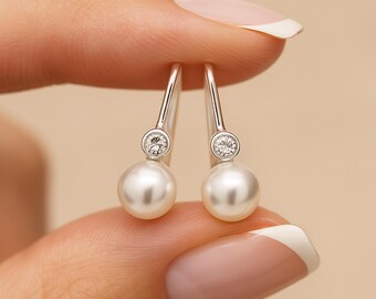Sterling Silver Pearl Drop Earrings