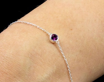 Sterling Silver February Birthstone Bracelet