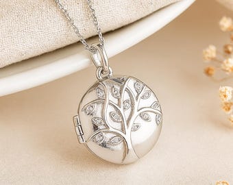 Personalised Sterling Silver Tree Of Life Star Locket