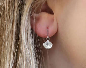 Clam Shell Earrings in Sterling Silver