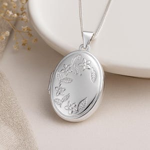 Personalised Sterling Silver Flower Locket
