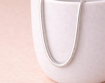 Sterling Silver 5mm Snake Chain Necklace – 16in To 20in