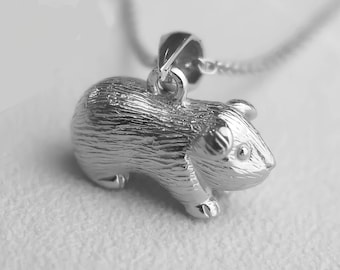 Personalised Sterling Silver Guinea Pig Necklace