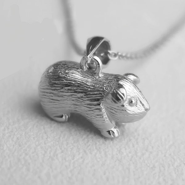 Collier cochon d'Inde en argent sterling