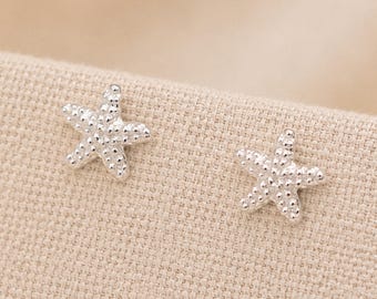7mm Sterling Silver Starfish Stud Earrings