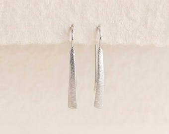 Textured Bar Drop Earrings with Sterling Silver Plating