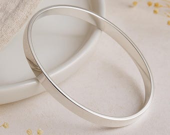 Personalised Heavy Sterling Silver Bangle