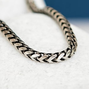 Oxidised Sterling Silver Snake Chain – 20in To 22in