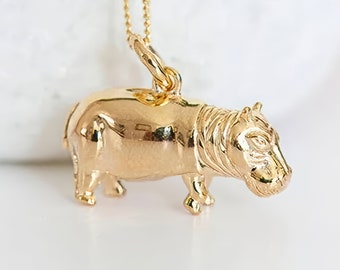 18ct Gold Plated Hippo Necklace