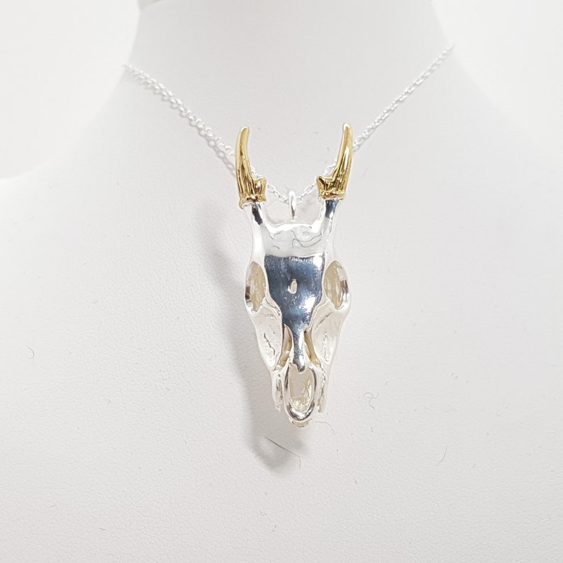 Sterling Silver Deer Skull Jewelry for Men or Women Memento Mori Pendant Design Personalized With Up To 40 Characters