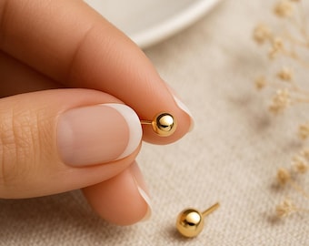 9ct Gold Micro Ball Stud Earrings – 4mm