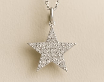 Personalised Sterling Silver Twinkling Star Necklace