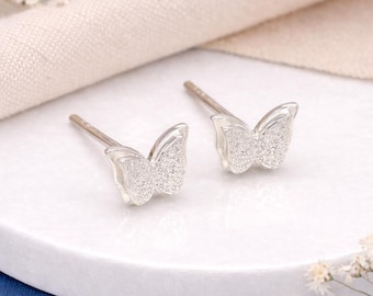 Sterling Silver Butterfly Stud Earrings – 7mm