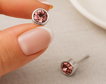 Sterling Silver June Birthstone Stud Earrings – 7mm