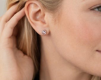 Sterling Silver June Birthstone Stud Earrings – 7mm