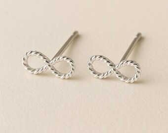 Sterling Silver Infinity Stud Earrings