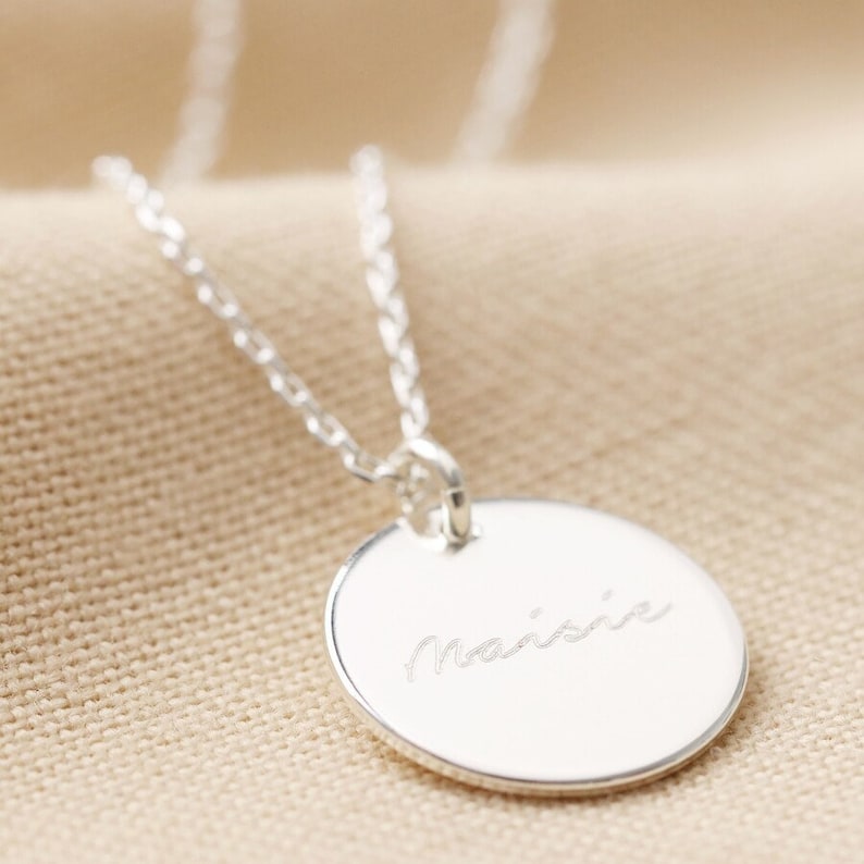 Personalised Sterling Silver Disc Necklace image 2