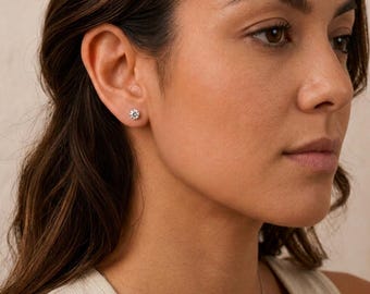 Personalised Tiny Diamond Crystal Stud Earrings In Sterling Silver