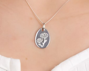 Sterling Silver April Birth Flower Necklace