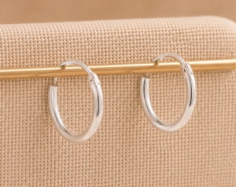 Sterling Silver Huggie Sleeper Hoop Earrings