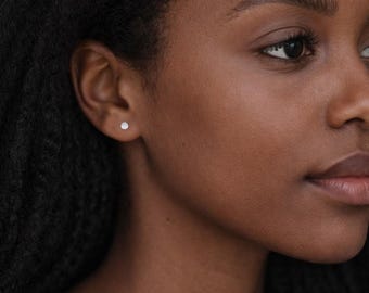 Micro Sterling Silver Disc Stud Earrings – 3mm