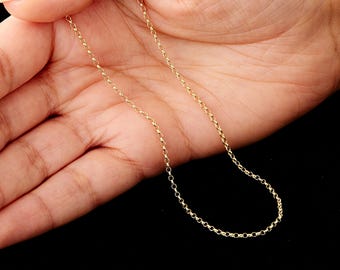 Solid 9ct Yellow Gold Medium Belcher Chain Necklace - 1.7mm