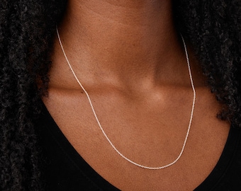 Sterling Silver Light Trace Chain Necklace – 16in To 24in