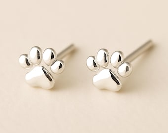 Sterling Silver Cat Paw Stud Earrings