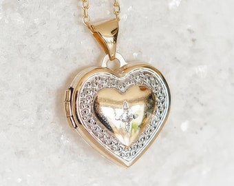 Personalised Solid 9ct Gold Diamond Heart Locket