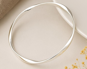 Sterling Silver Soft Twist Hollow Slave Bangle