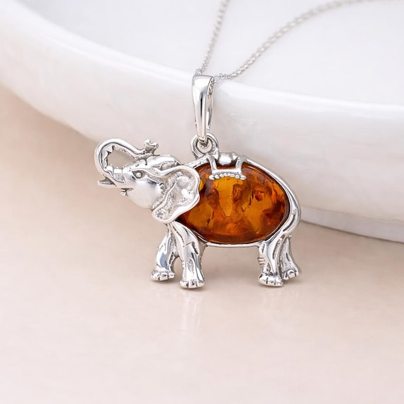 Collana In Argento 925 Con Ciondolo Mamma E Figlia – Elefanti E Cuore Di Conchiglia Abalone