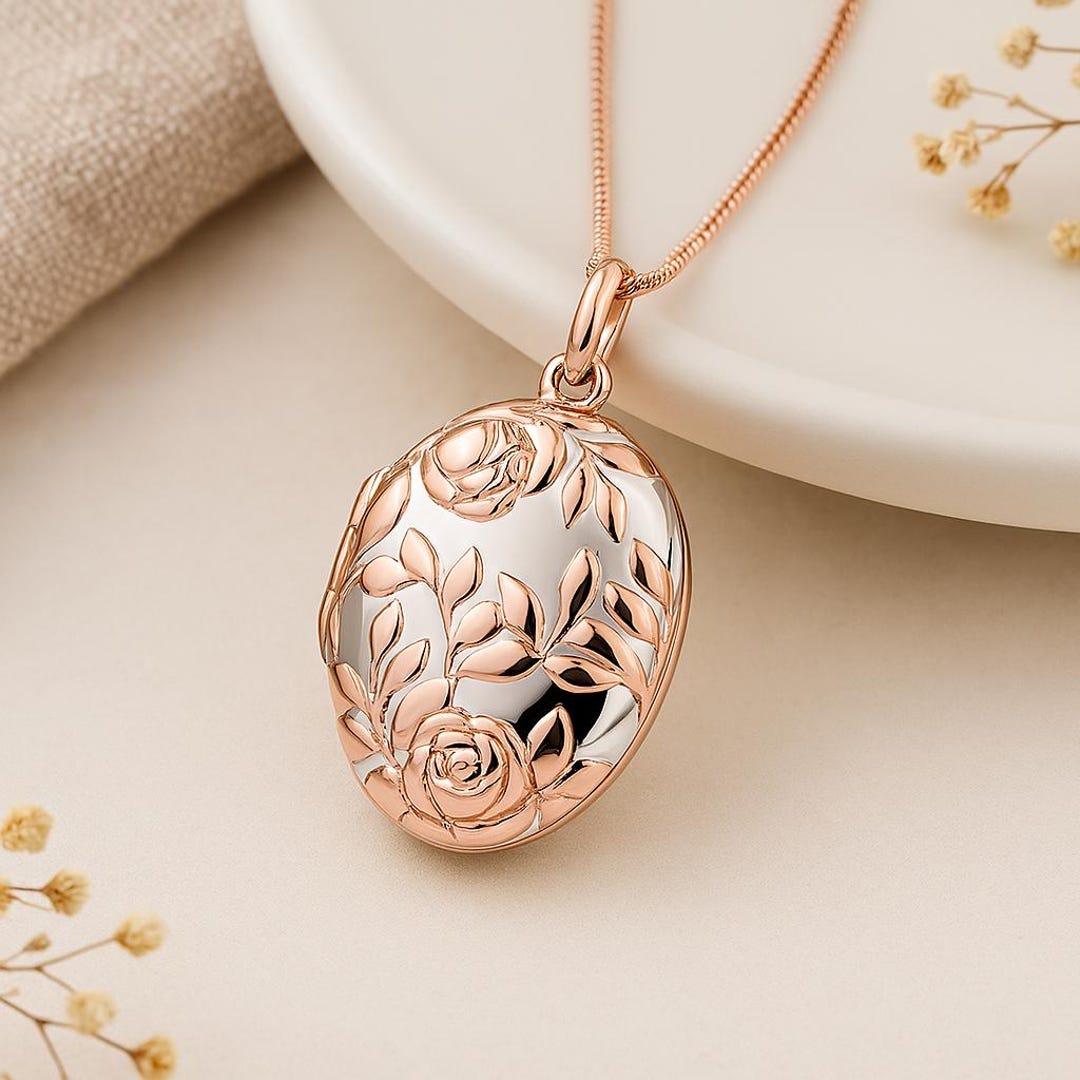 Personalisierte Sterling Silber Königin Der Blumen Medaillon