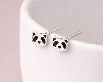 Sterling Silver Panda Stud Earrings – 6mm