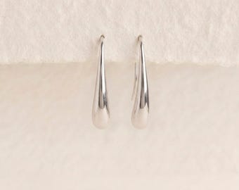 Personalised Molten Teardrop Earrings in Sterling Silver
