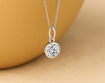 Personalised Sterling Silver April Cubic Zirconia Birthstone Necklace