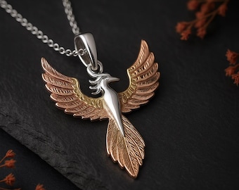 Personalised Gold Plated Sterling Silver Phoenix Necklace