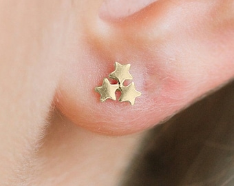 Gold Plated Sterling Silver Star Stud Earrings – 8mm