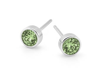 Sterling Silver August Birthstone Stud Earrings – 7mm
