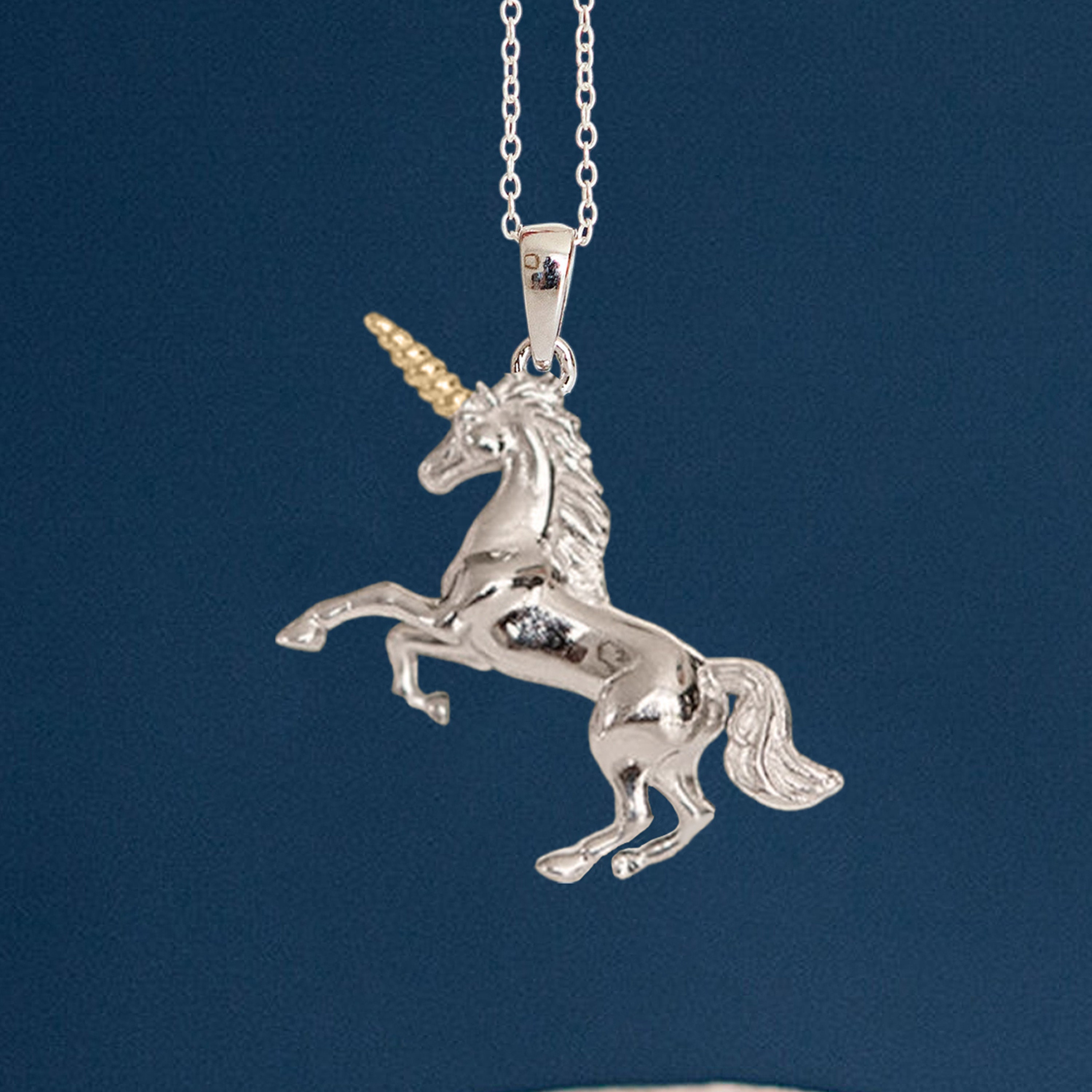 Sterling silver unicorn pendant best sale