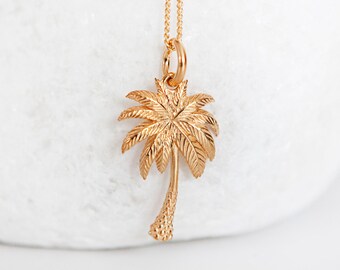 Personalised Gold Plated Sterling Silver Palm Tree Necklace