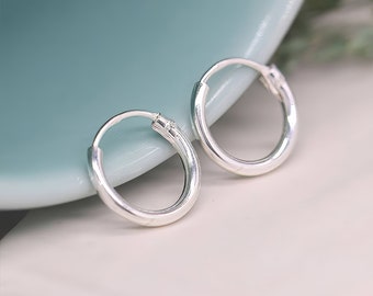 Sterling Silver Huggie Hoop Sleeper Earrings